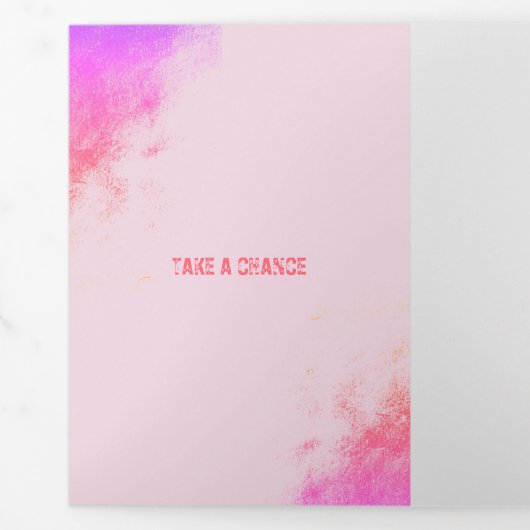 ヴィンテージグランジピンクの汚れ円フレーム 三つ折りカード (フラップ)