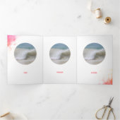 ヴィンテージグランジピンクの汚れ円フレーム 三つ折りカード (内部)