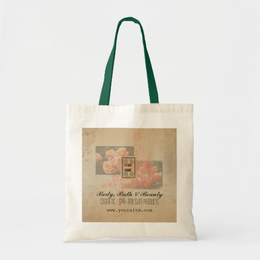 ヴィンテージグランジフラワー – 印刷バッグ トートバッグ (正面)