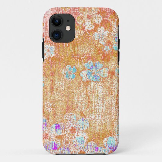 ヴィンテージグランジフローラ壁背景グラフィック Case-Mate iPhoneケース (裏面)