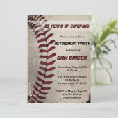 ヴィンテージグランジベースボールコーチ退職誕生日 招待状 (スタンド正面)