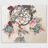 ヴィンテージグランジボーホーの背景とインディアン夢 –  ラッピングペーパー (フラット)