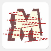 ヴィンテージグランジモノグラ動揺してム文字 スクエアシール (正面)