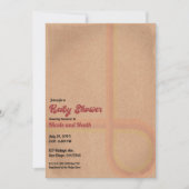 ヴィンテージグランジレトロ60年代70年代のベビーシャワー 招待状 (正面)