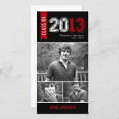 ヴィンテージグランジ卒業発表フォトカード 案内状 (正面/裏面)