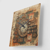 ヴィンテージグランジ壁時計 スクエア壁時計 (傾斜)