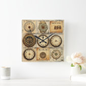 ヴィンテージグランジ壁時計 スクエア壁時計 (ホーム)