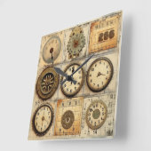 ヴィンテージグランジ壁時計 スクエア壁時計 (傾斜)