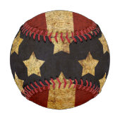 ヴィンテージグランジ愛国的な米国国旗 野球ボール (正面)
