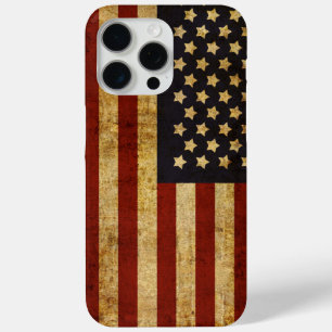 ヴィンテージグランジ愛国的な米国国旗 iPhone 15 PRO MAXケース