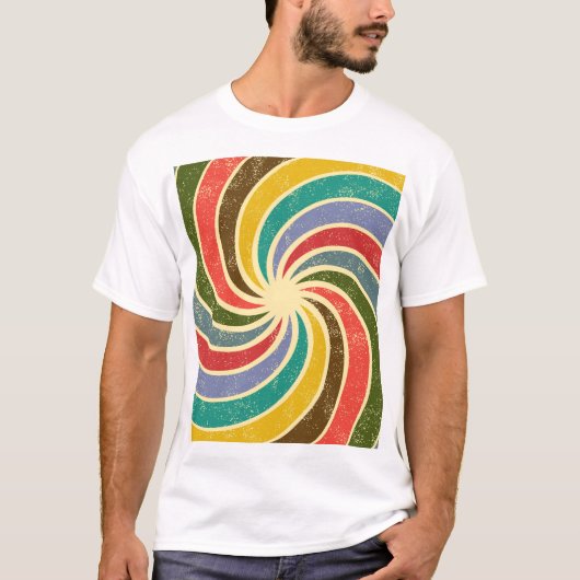 ヴィンテージグランジ抽象芸術クリーンアップ可能な背景。 Tシャツ (正面)