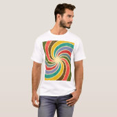 ヴィンテージグランジ抽象芸術クリーンアップ可能な背景。 Tシャツ (正面フル)