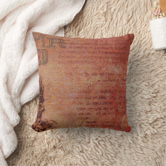 ヴィンテージグランジ抽象芸術 クッション (ブランケット)