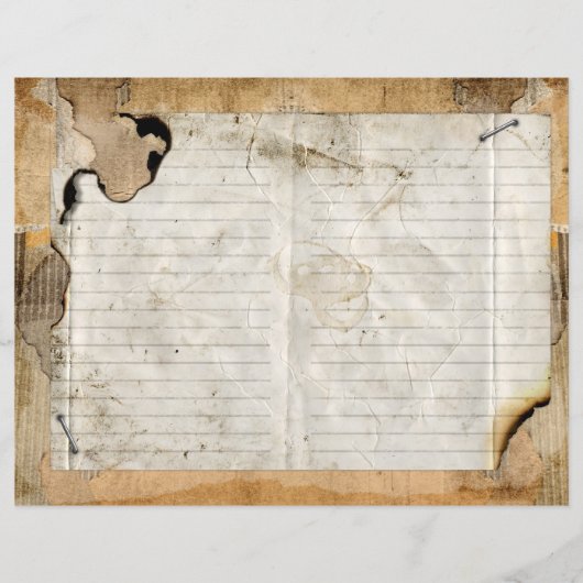 ヴィンテージグランジ焼きエッジのスクラップブックジャーナル紙 (正面)