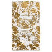 ヴィンテージグランジ白金ゴールドダマスク花柄 スモールペーパーバッグ (裏面)