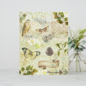 ヴィンテージグランジ蝶の葉スクラップブック紙 (スタンド正面)