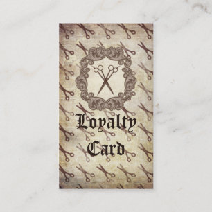 ヴィンテージグランジ鋏美容師美容師 ロイヤリティカード