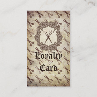 ヴィンテージグランジ鋏美容師美容師 ロイヤリティカード