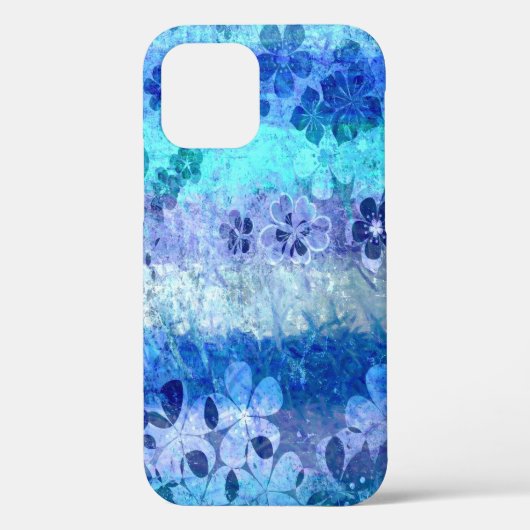 ヴィンテージグランジ青色花柄 Case-Mate iPhoneケース (裏面)