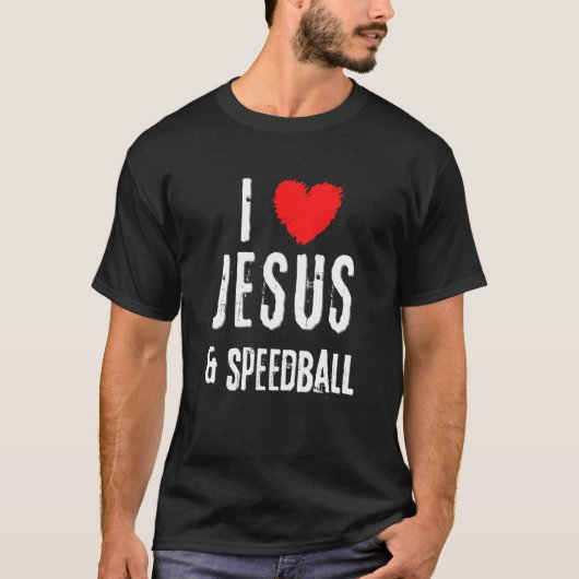 ヴィンテージグランジI Love Jesus & Speedball Christian Tシャツ (正面)