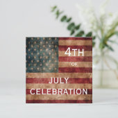 ヴィンテージグランジUSAスター&ストライプ7月4日 招待状 (スタンド正面)