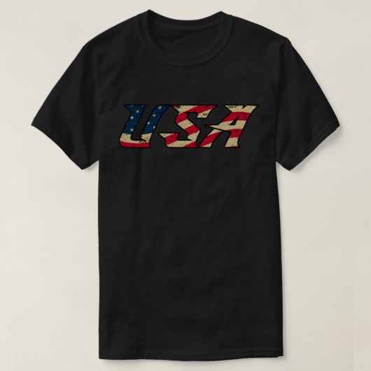 ヴィンテージグランジUSAタイポグラフィ Tシャツ (デザイン正面)