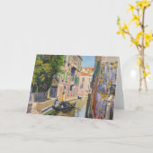 ヴィンテージグランドカナルゴンドラ – ヴェネツィアイタリア カード (黄色い花)