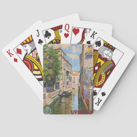 ヴィンテージグランドカナルゴンドラ – ヴェネツィアイタリア トランプ (裏面)