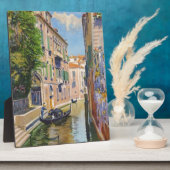 ヴィンテージグランドカナルゴンドラ – ヴェネツィアイタリア フォトプラーク (側面)