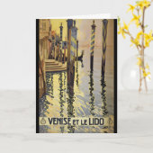 ヴィンテージグランドカナルヴェネツィアイタリアトラベル カード (黄色い花)