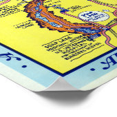 ヴィンテージグランドクーリーダムヒステリックな地図と旅行 ポスター (角)