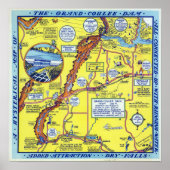 ヴィンテージグランドクーリーダムヒステリックな地図と旅行 ポスター (正面)