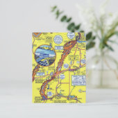 ヴィンテージグランドクーリーダムヒステリックな地図と旅行 ポストカード (スタンド正面)