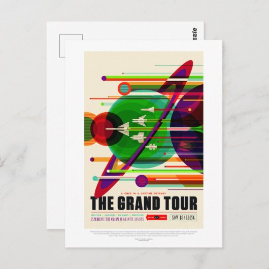 ヴィンテージグランドツア太陽のシステム旅行 ポストカード (正面/裏面)