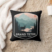 ヴィンテージグランドテトンナショナルパークディアマウンテンズ クッション (ブランケット)
