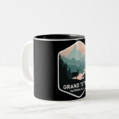 ヴィンテージグランドテトンナショナルパークディアマウンテンズ ツートーンマグカップ (正面左)