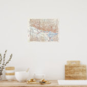 ヴィンテージグランドテトンナショナルパークワイオミンマップ ポスター (キッチン)