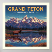 ヴィンテージグランドテトンナショナルパーク ポスター (正面)