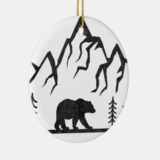 ヴィンテージグランドテトン国立公園ワイオミングマウンテン セラミックオーナメント (右)