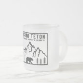 ヴィンテージグランドテトン国立公園ワイオミングマウンテン フロストグラスマグカップ (正面右)