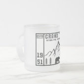 ヴィンテージグランドテトン国立公園ワイオミングマウンテン フロストグラスマグカップ (正面左)