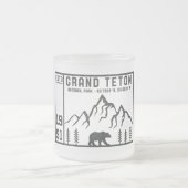 ヴィンテージグランドテトン国立公園ワイオミングマウンテン フロストグラスマグカップ (中央)