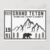 ヴィンテージグランドテトン国立公園ワイオミングマウンテン ポストカード (裏面)