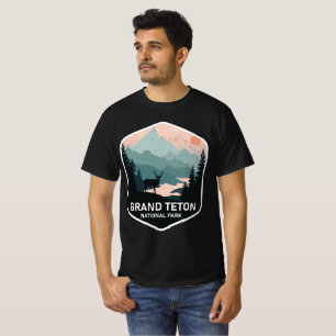 ヴィンテージグランドテトン国立公園鹿山脈 Tシャツ