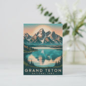 ヴィンテージグランドテトン国立公園1950s WPA旅行 ポストカード (スタンド正面)