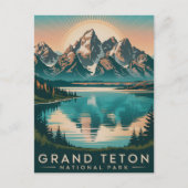 ヴィンテージグランドテトン国立公園1950s WPA旅行 ポストカード (正面)