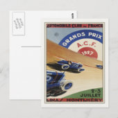 ヴィンテージグランプリ広告ポスター付きポストカードプリント ポストカード (正面/裏面)