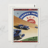 ヴィンテージグランプリ広告ポスター付きポストカードプリント ポストカード (正面/裏面)