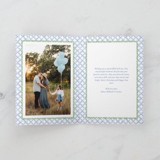 ヴィンテージグランミレニアルガーランドクリスマス2 – 写真 シーズンカード (内部)