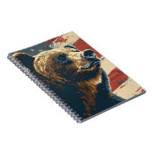 ヴィンテージグリズリーアメリカ国旗 ノートブック (右側)